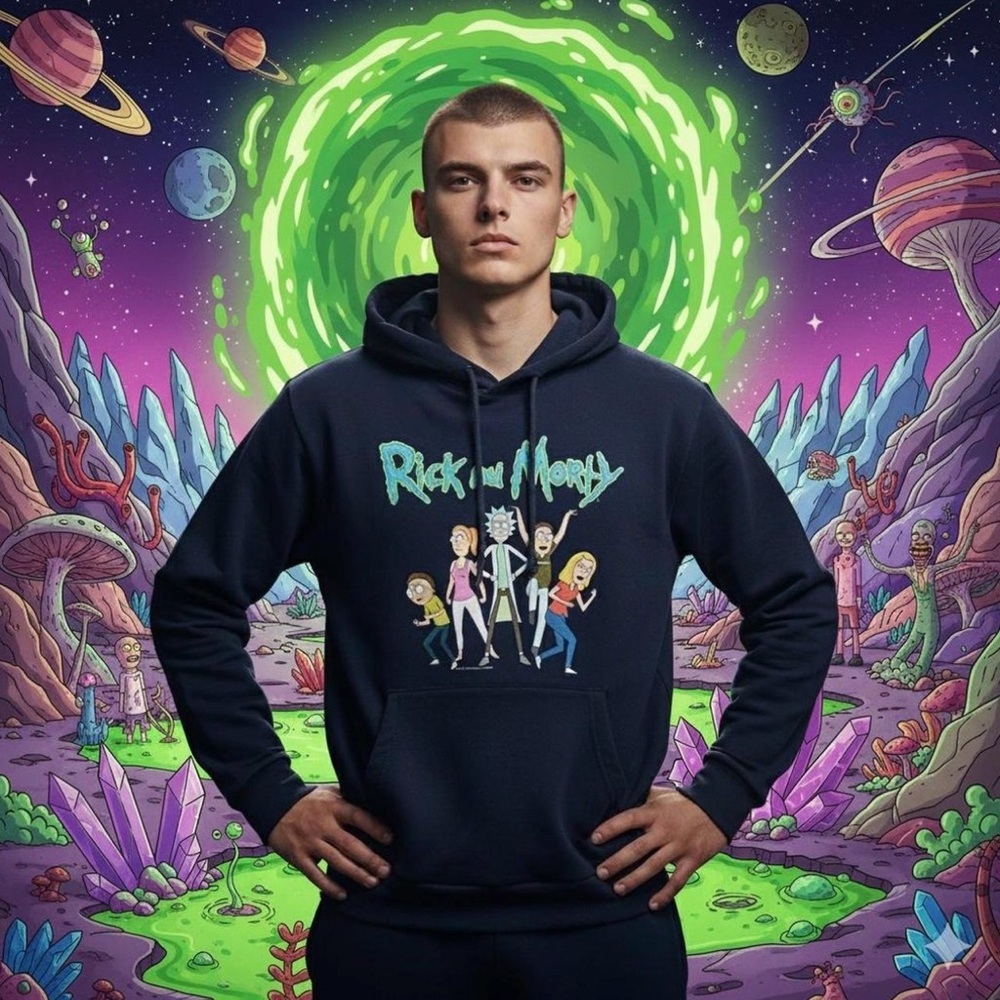 NWT Old Navy Navy Blue Rick and Morty Hoodie